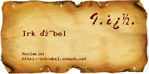 Irk Ábel névjegykártya